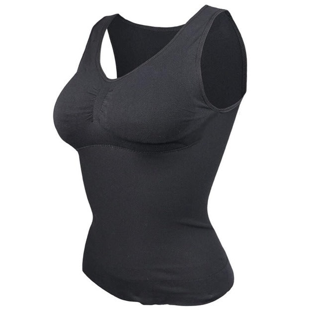 Women's Seamless Shaping Tank with Built-In Bra