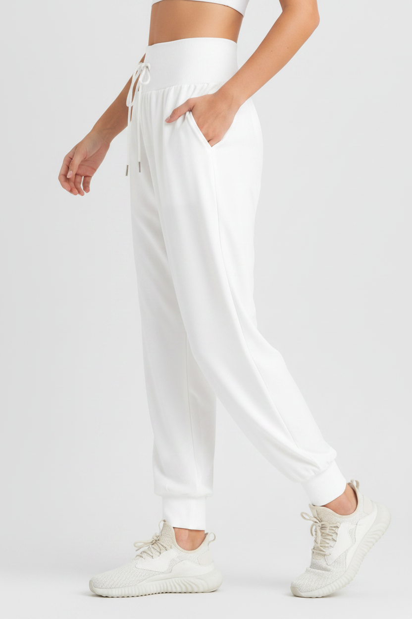 Women's High-Waisted Harem Jogger Pants with Pockets